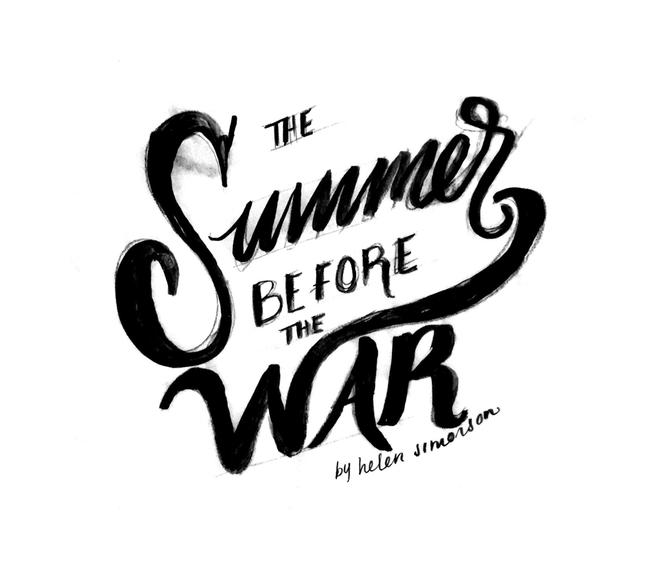 Rough thumbnail of “The Summer Before the War” written in thick, smudged cursive ink.