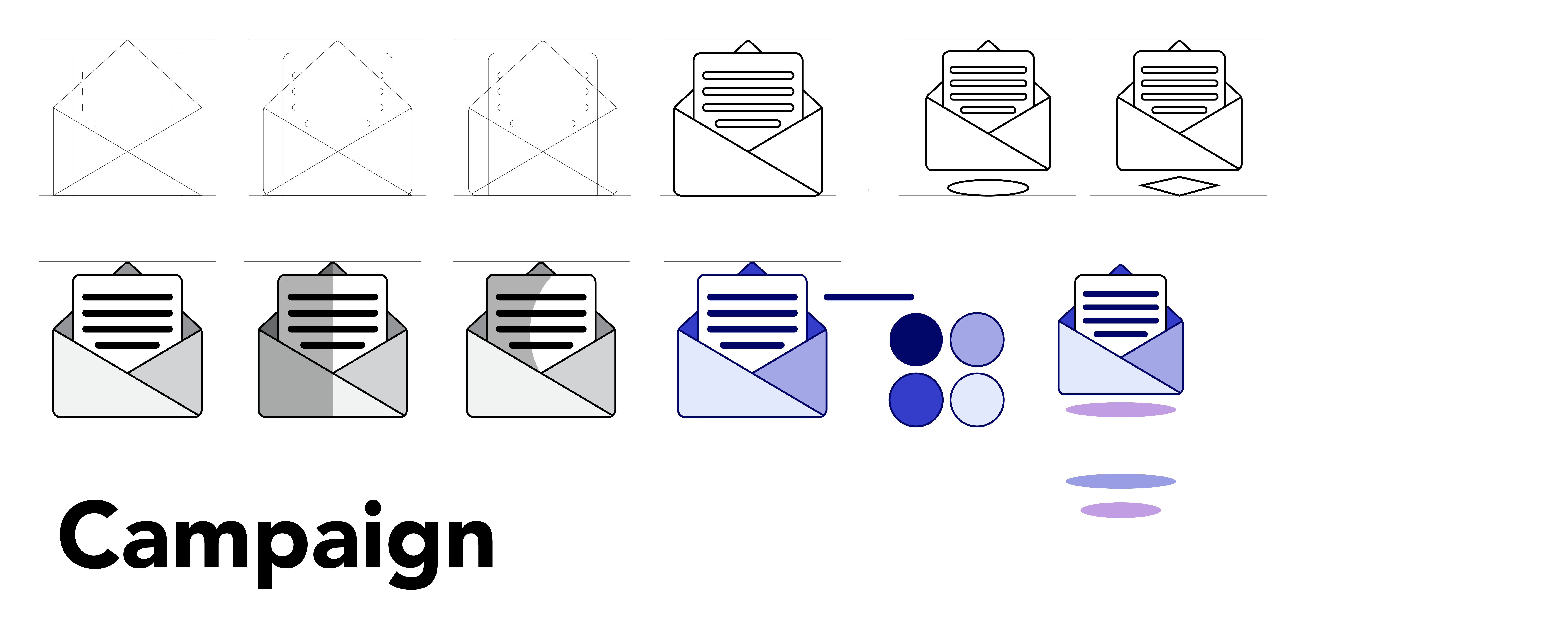 Screenshot of the design process for the icon “Campaign”.