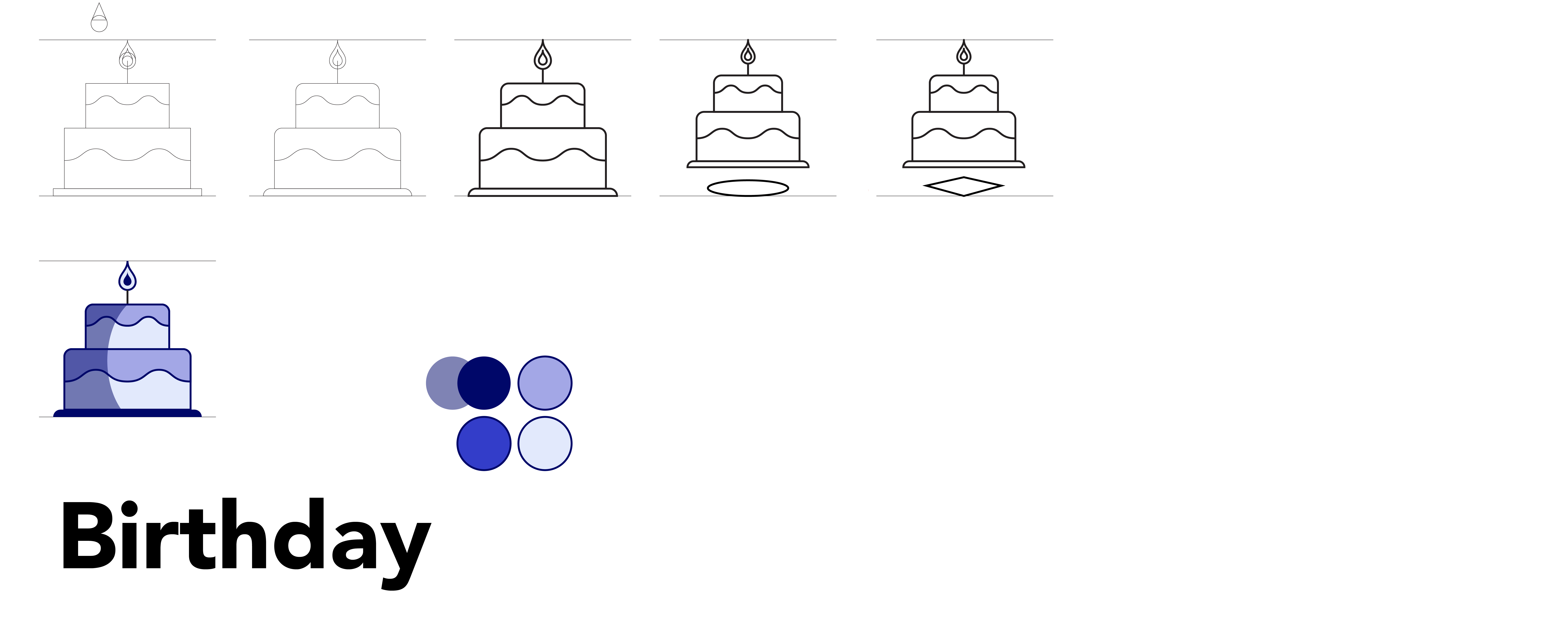 Screenshot of the design process for the icon “Birthday”.