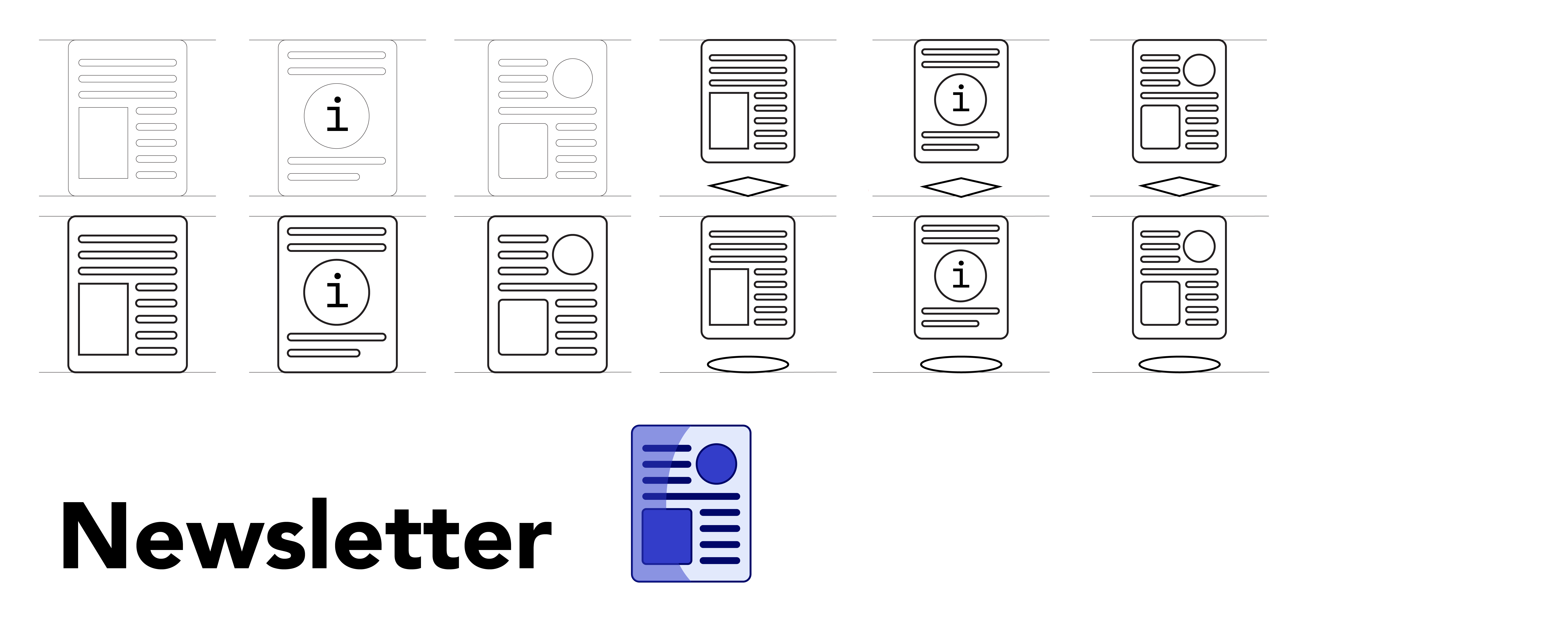 Screenshot of the design process for the icon “Newsletter”.