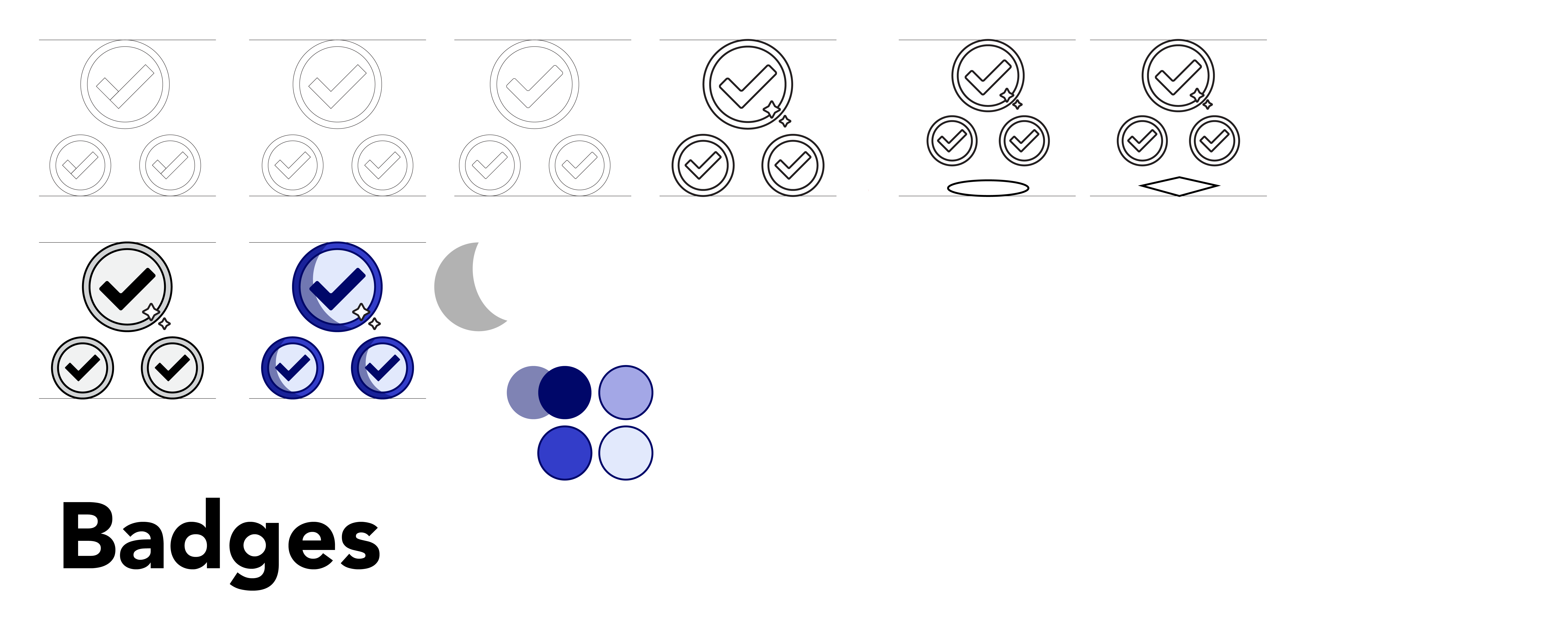 Screenshot of the design process for the icon “Badges”.