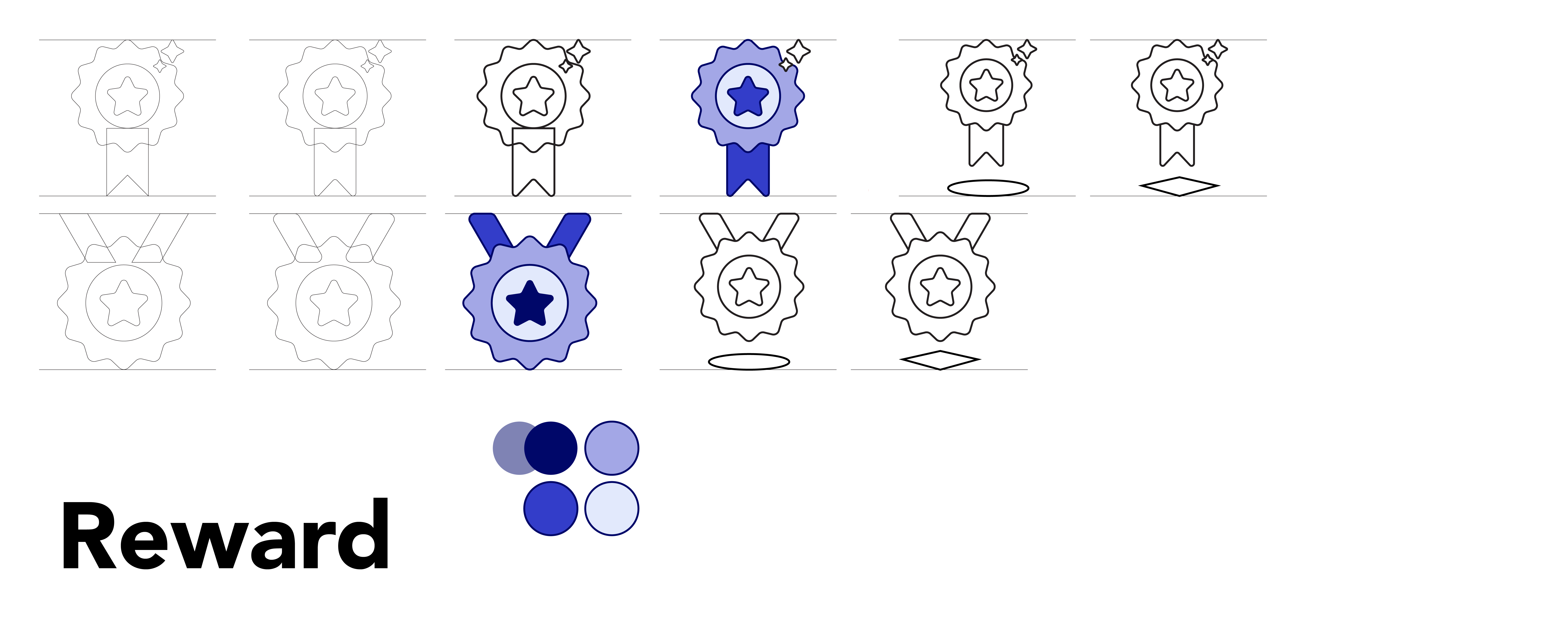 Screenshot of the design process for the icon “Reward”.