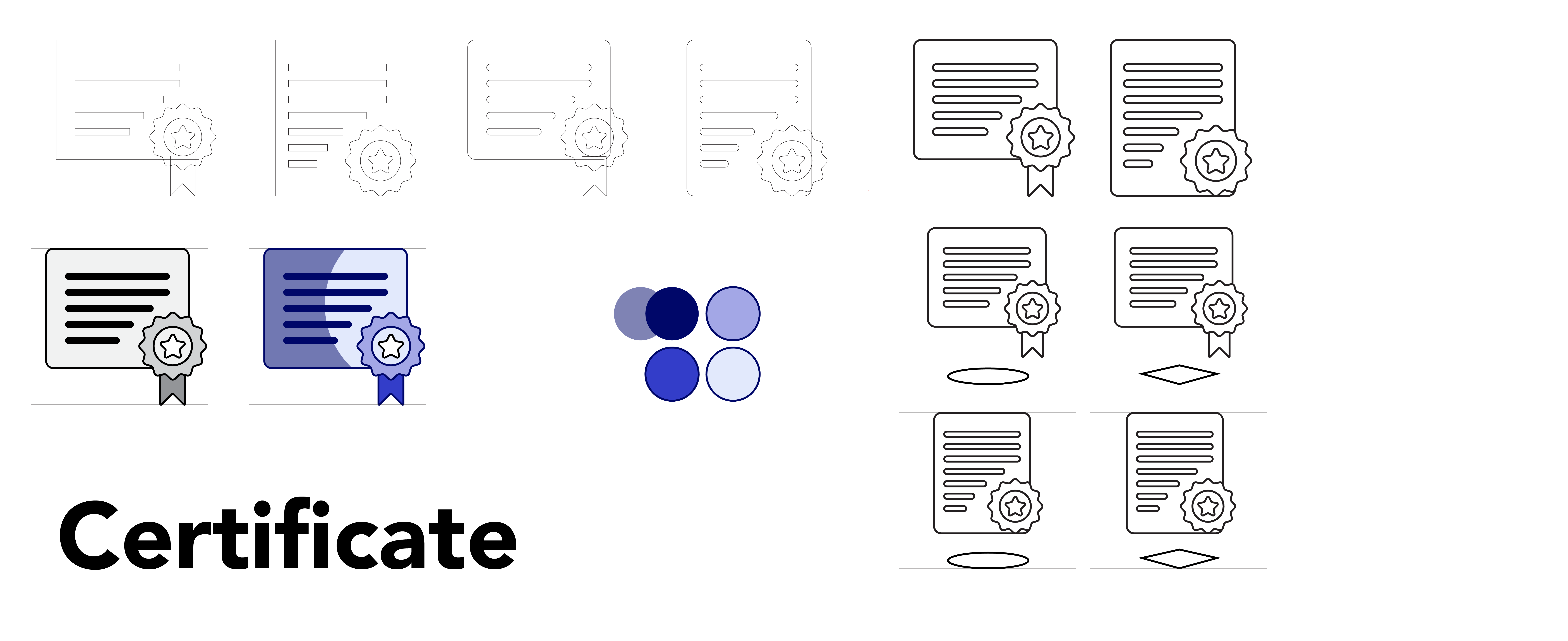 Screenshot of the design process for the icon “Certificate”.