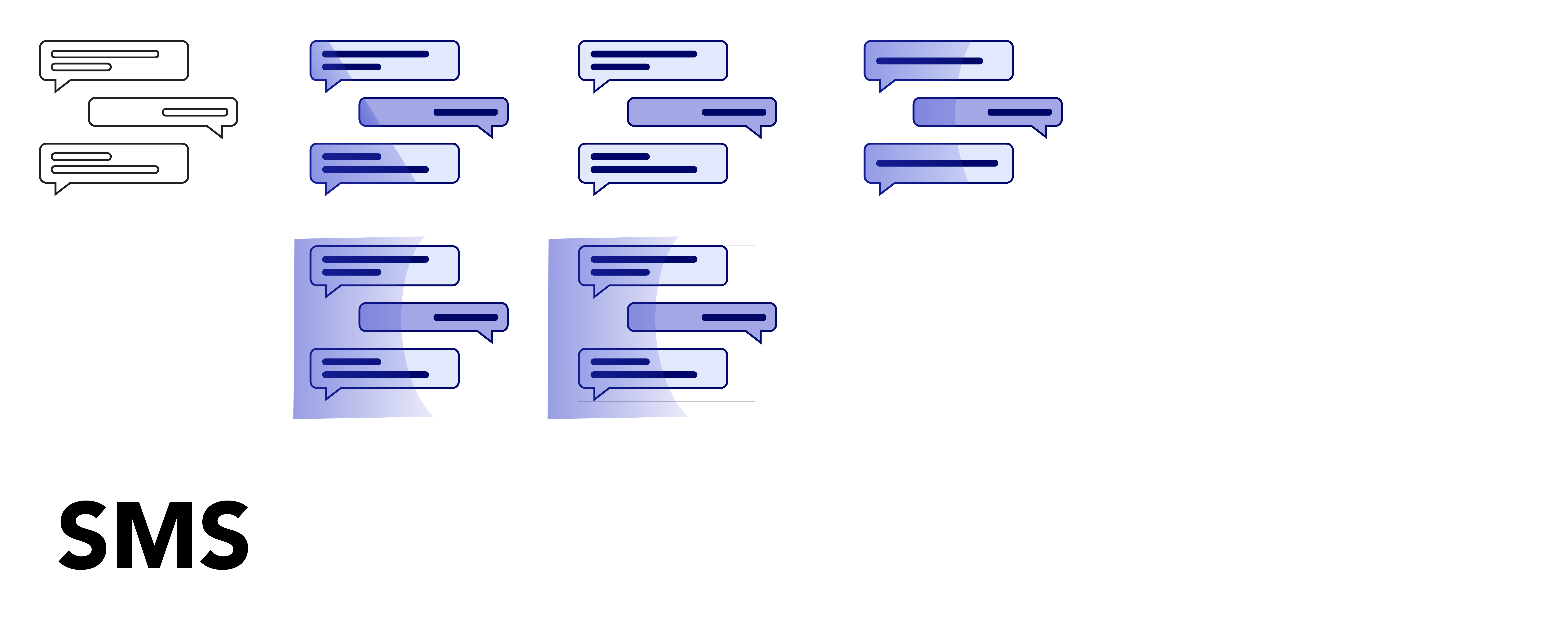 Screenshot of the design process for the icon “SMS”.