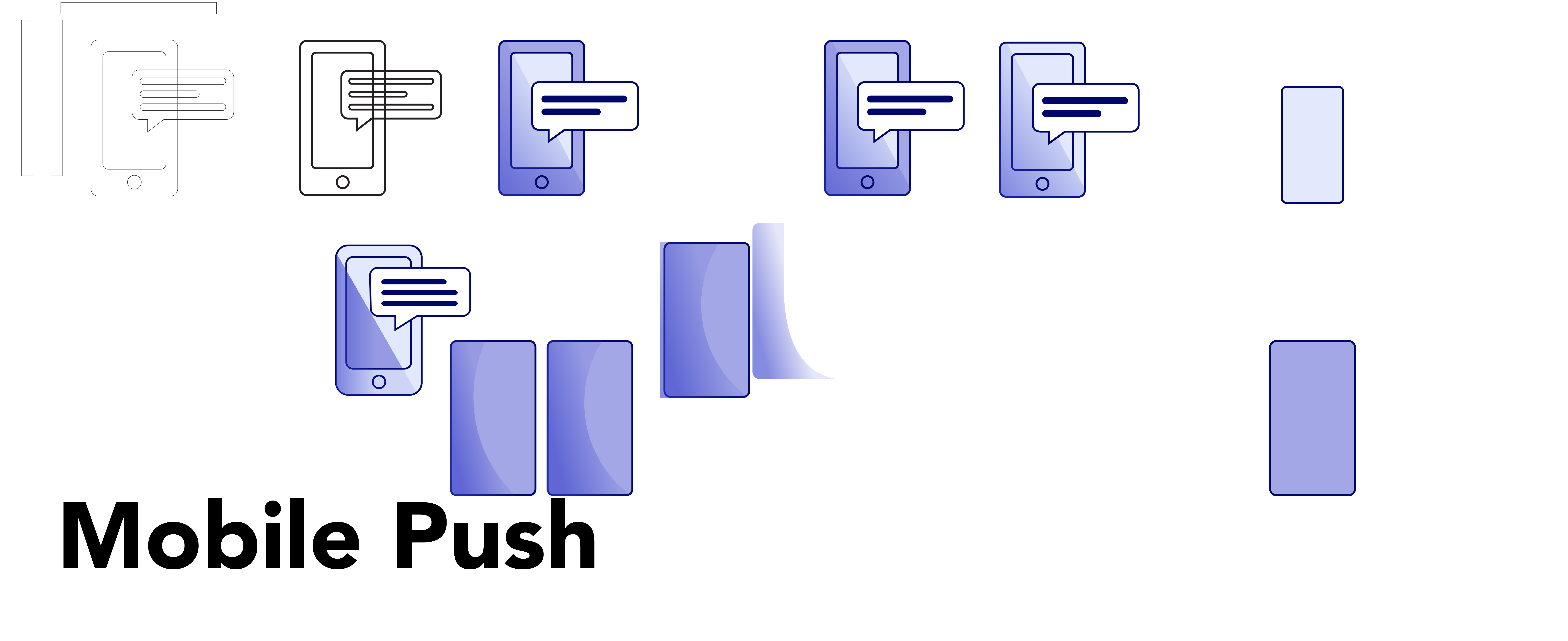 Screenshot of the design process for the icon “Mobile push”.