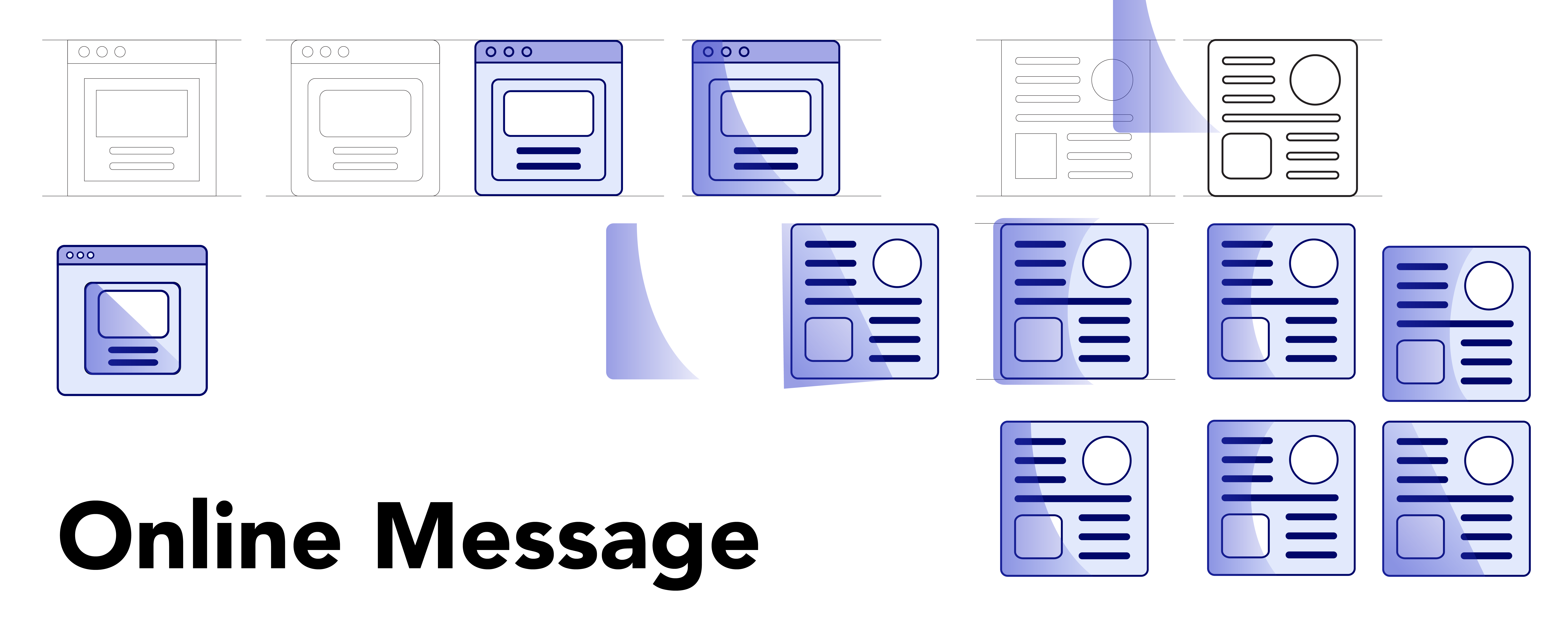 Screenshot of the design process for the icon “Online message”.